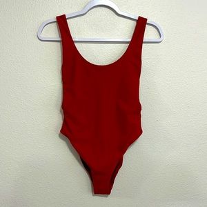 Aerie burnt orange one piece scoop back swim suit size small
